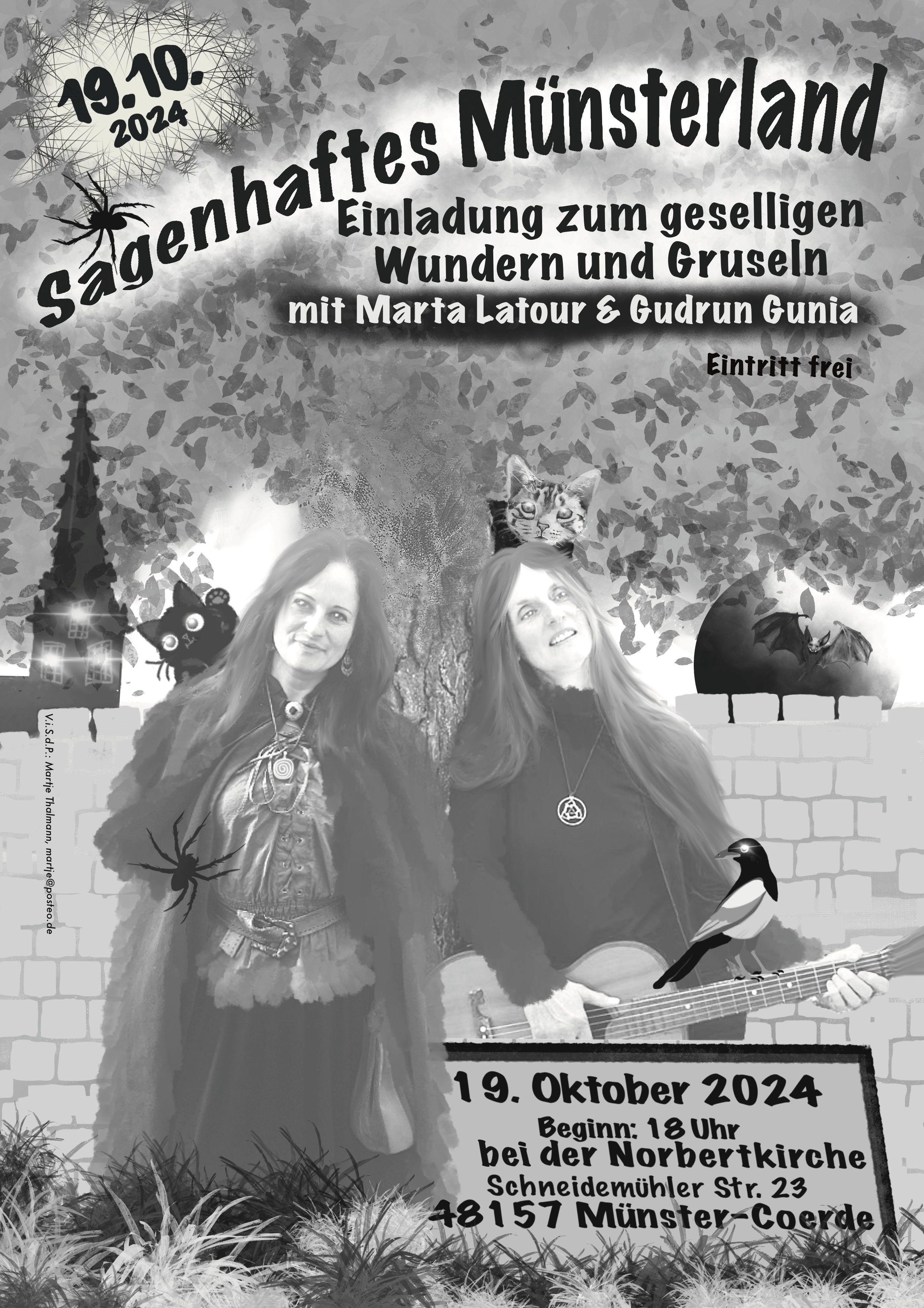 Veranstaltungsplakat 19.10.2024 Gudrun Gunia und Marta Latour