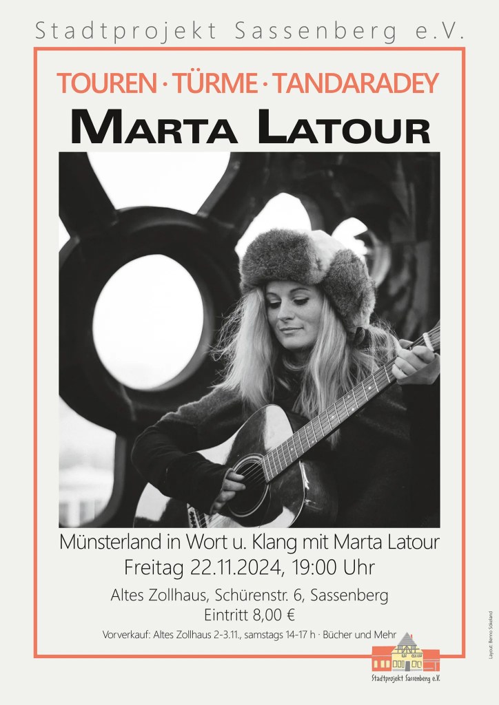Touren, Türme, Tandaradey, Marta Latour in Sassenberg, Plakat 22.11.2024